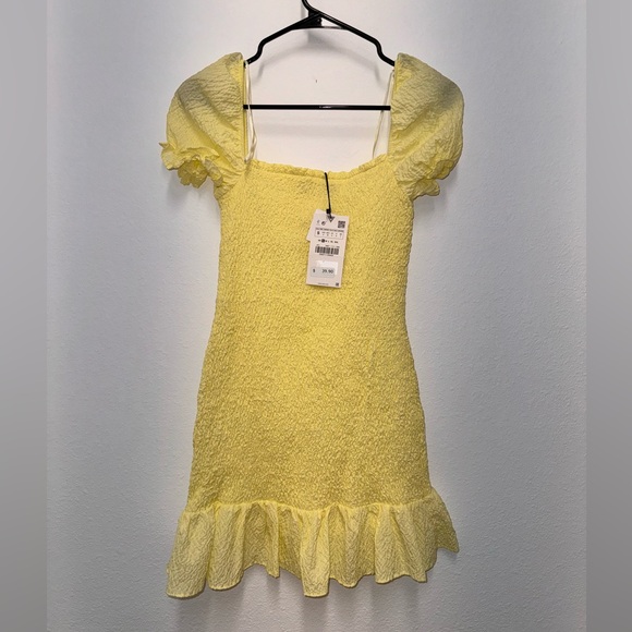 NWT ZARA Textured Smock Dress - Picture 4 of 8